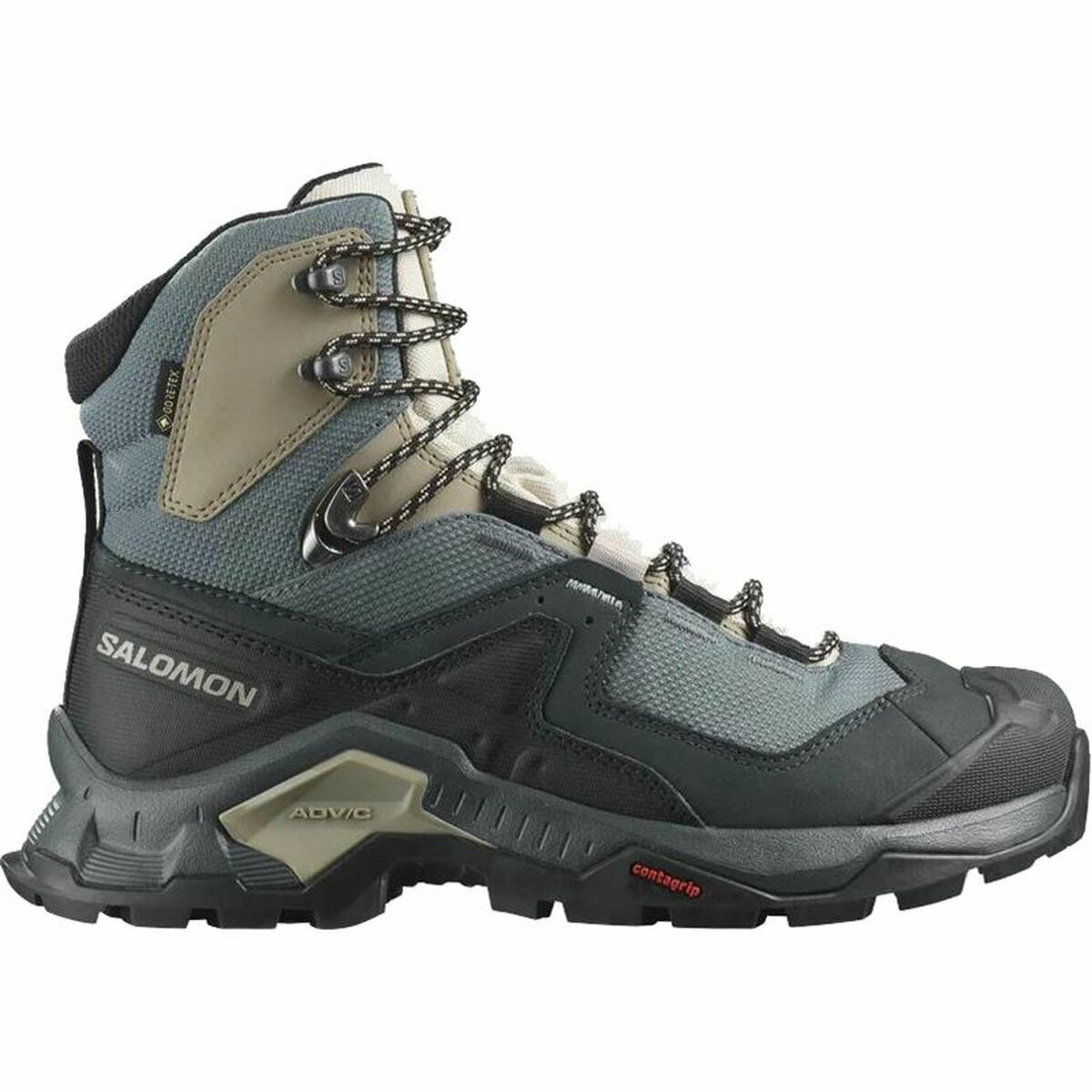 Salomon Quest Element Gore-Tex Lady Grey hiking boots for outdoor adventures and camping, perfect for adults.