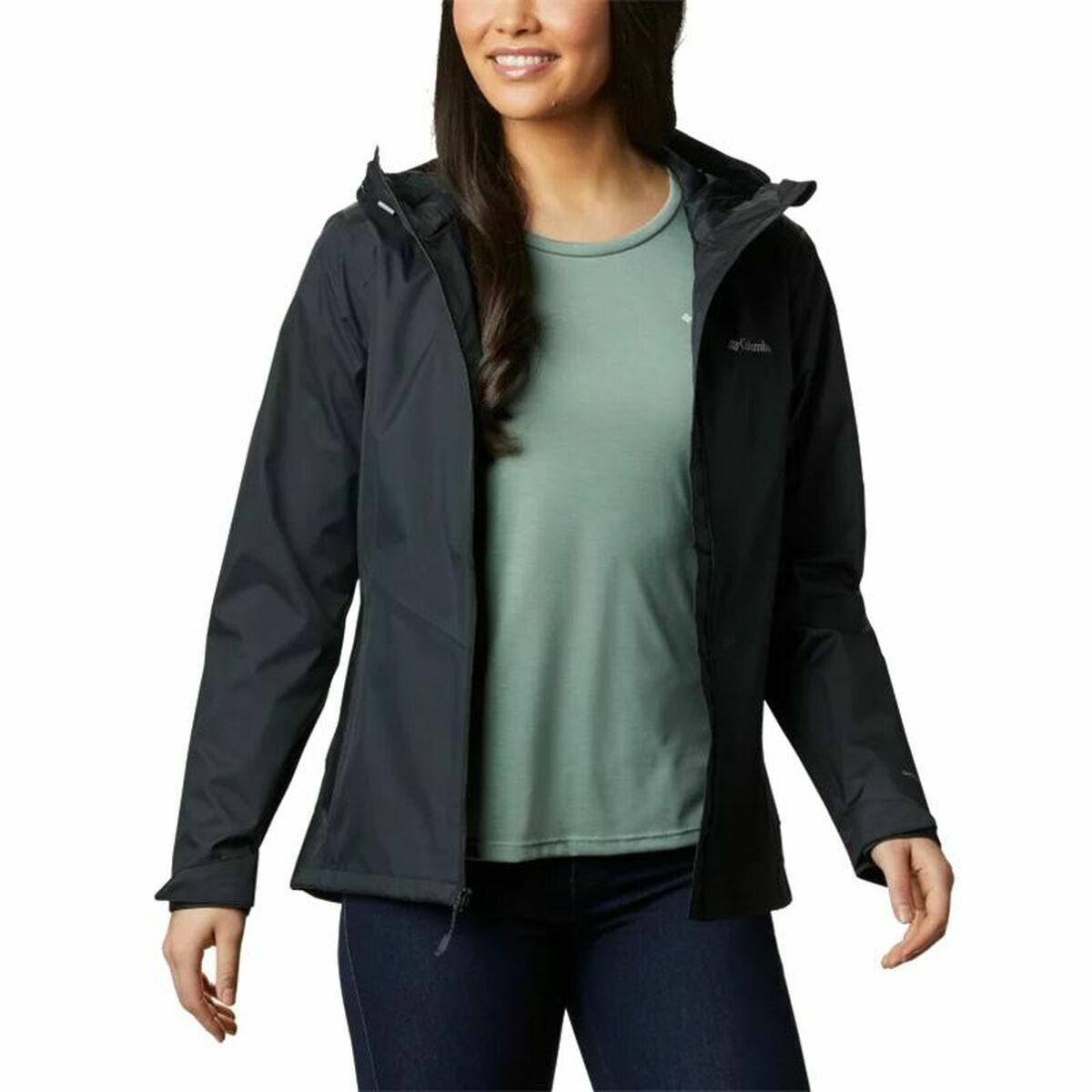 Women's Columbia Inner Limits™ II Sports Jacket in Black, ideal for outdoor adventures and camping, available at revlando.com.