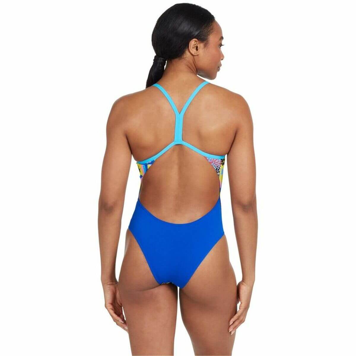 Stylish women's multicolored bathing costume perfect for outdoor adventures and camping, available at revlando.com.