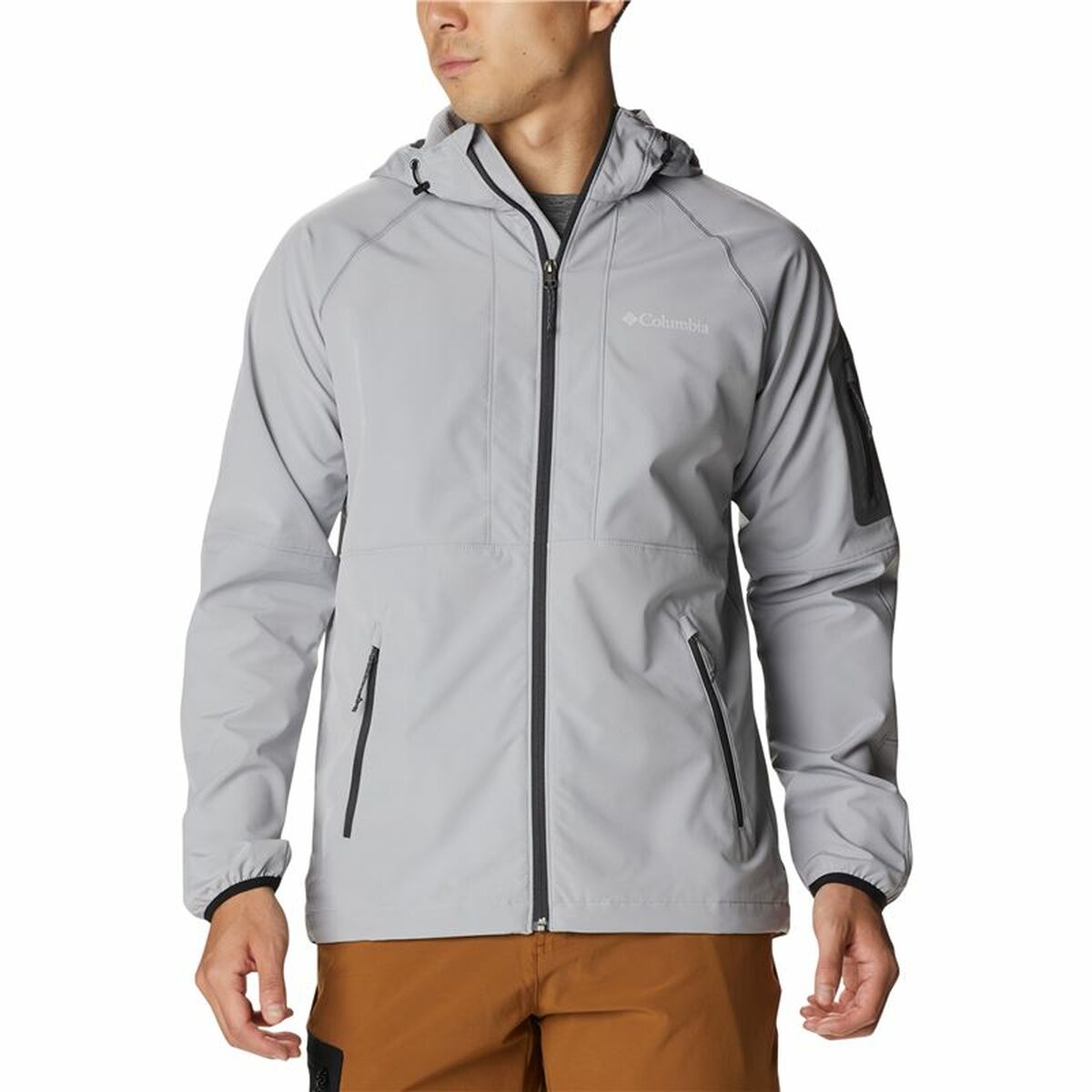 Men's Columbia Tall Heights™ Sports Jacket in light grey, perfect for outdoor adventures and camping from revlando.com.