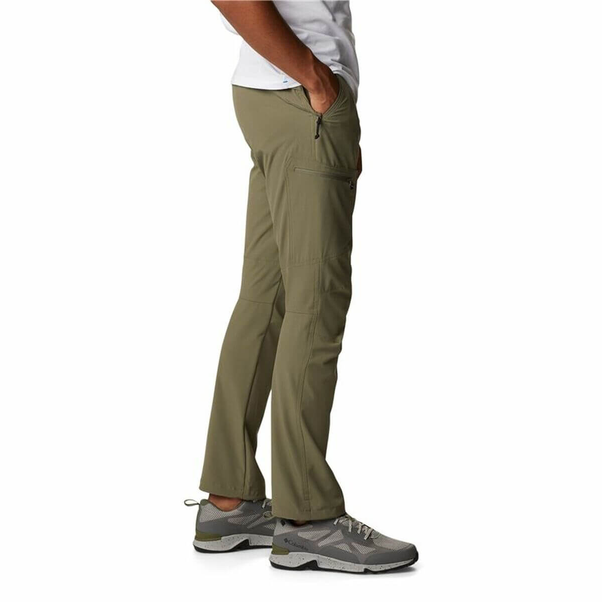 Men's Long Sports Trousers Columbia Triple Canyon™ in Olive, ideal for outdoor adventures and camping. Available at revlando.com.