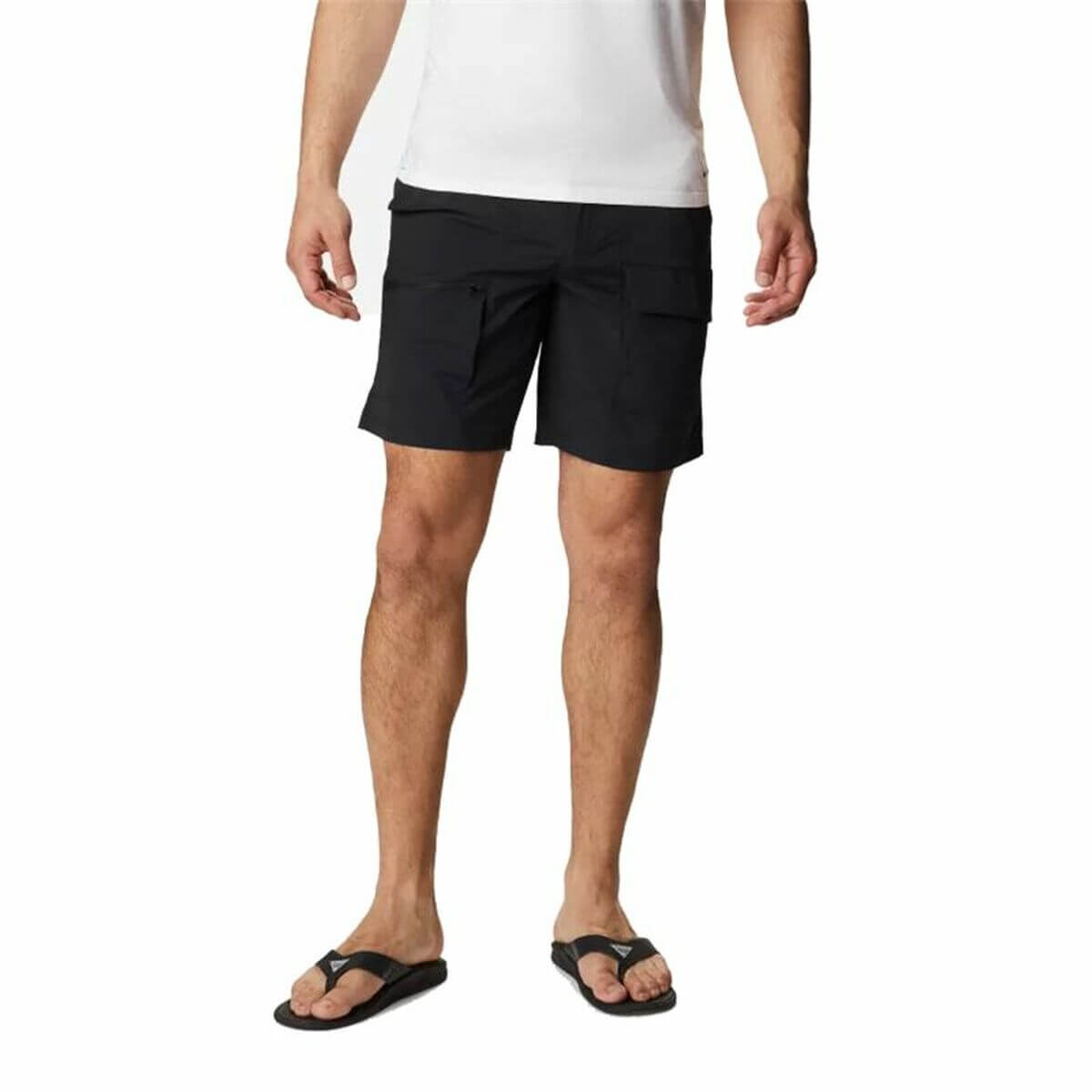 Men's black Columbia Hike Sports Shorts for outdoor camping and adventure, available at revlando.com.