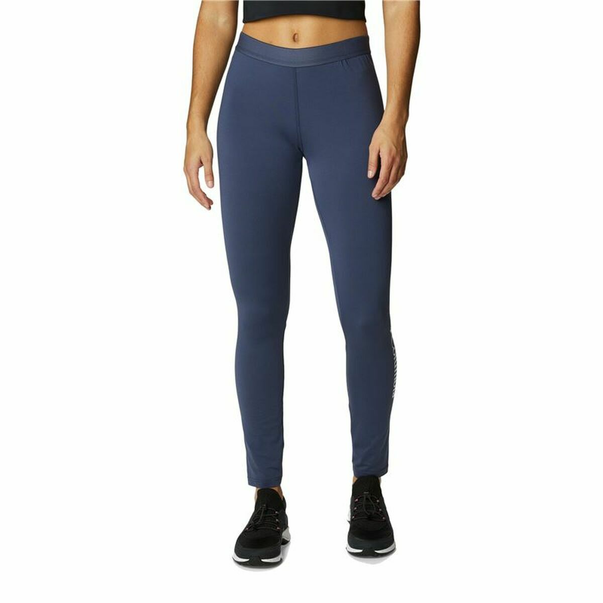 Sport leggings for women in Columbia blue, ideal for outdoor adventures and camping, available at revlando.com.