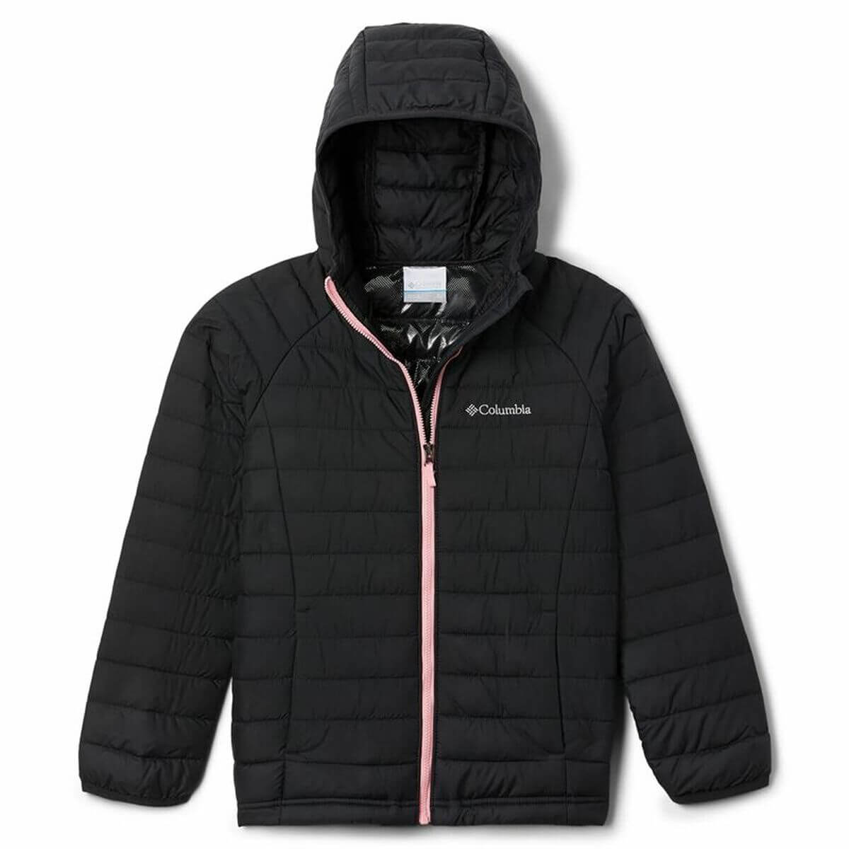 Children's Sports Jacket Columbia Powder Lite in Black for outdoor adventures, ideal camping product for boys at revlando.com.