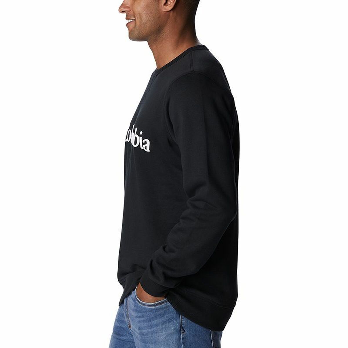 Men’s Sweatshirt without Hood Columbia Logo Fleece Crew Black-3