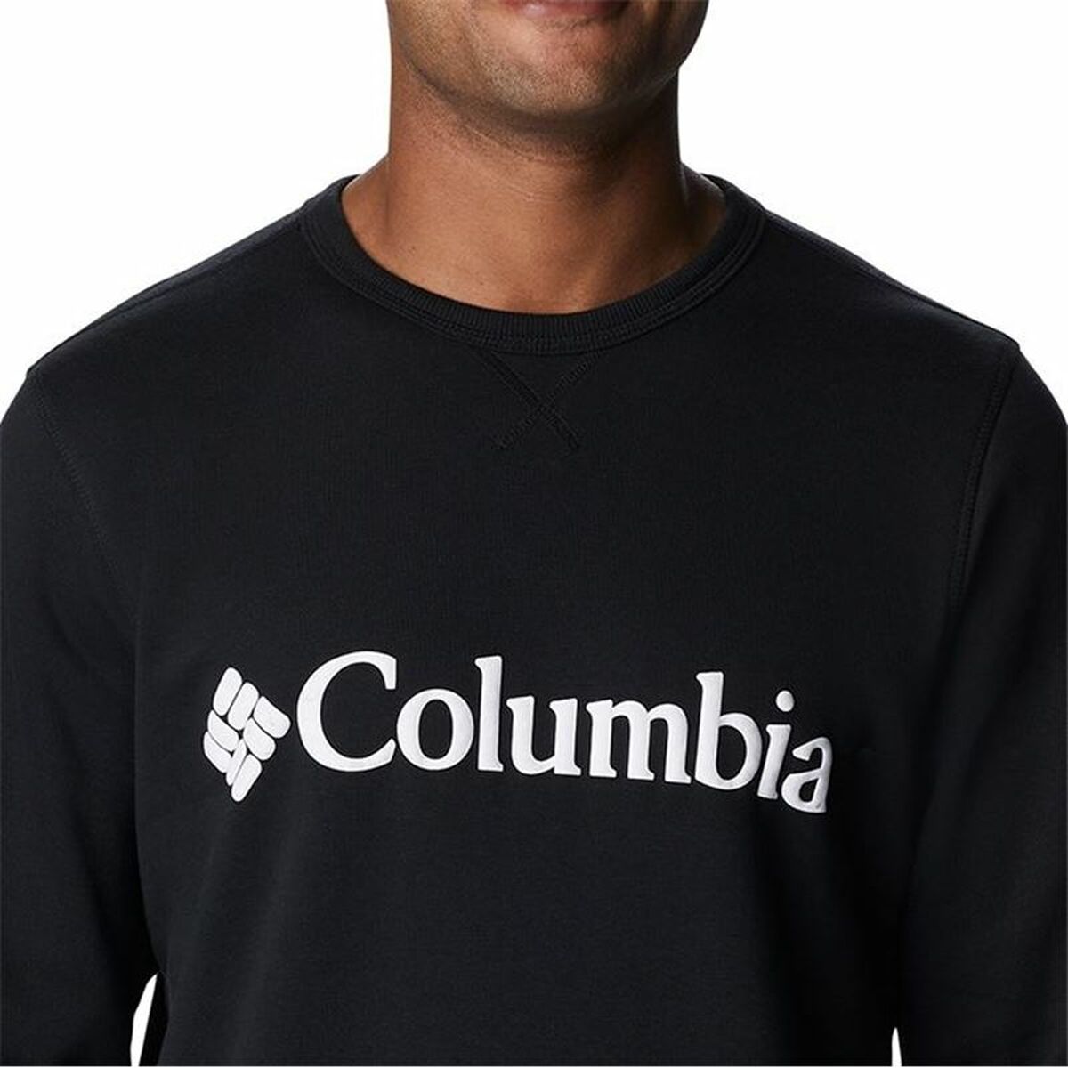 Men’s Sweatshirt without Hood Columbia Logo Fleece Crew Black-2