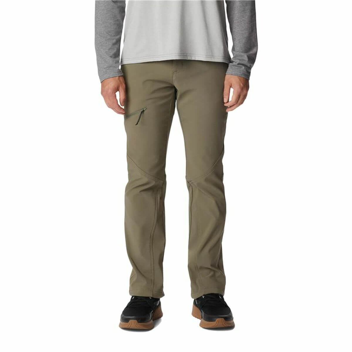 Long Columbia Triple Canyon Sports Trousers for men in green, ideal for outdoor adventures and camping.