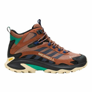 Merrell Moab Speed 2 Mid GTX hiking boots in brown multicolour, perfect for outdoor adventures and camping. Available at revlando.com.