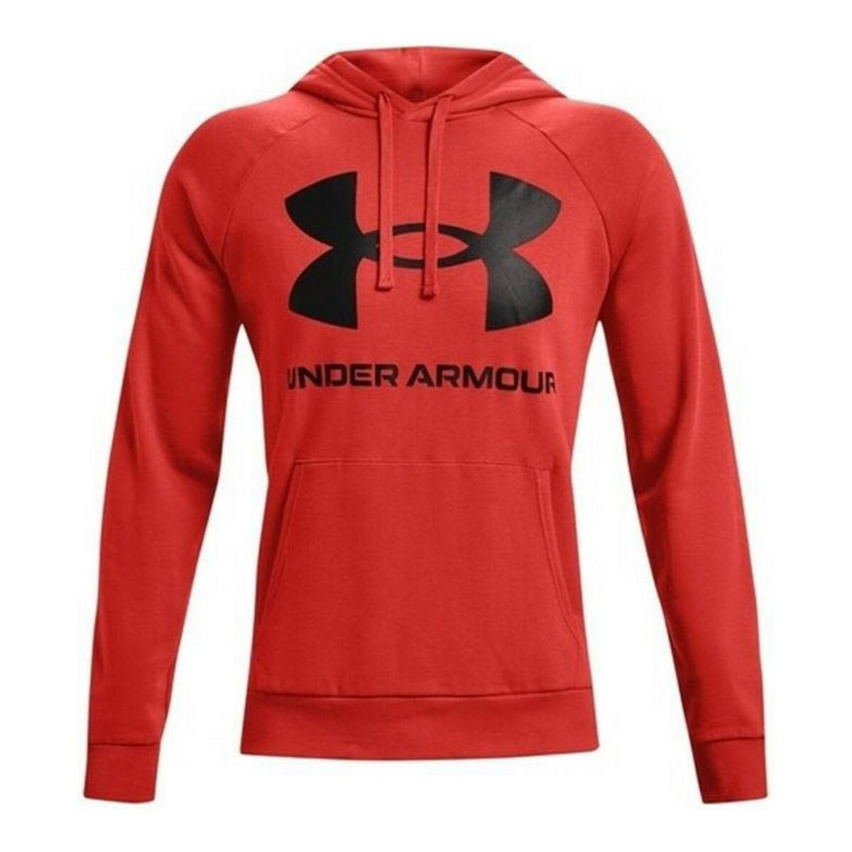 Men's red Under Armour fleece hoodie for outdoor adventure and camping from revlando.com.