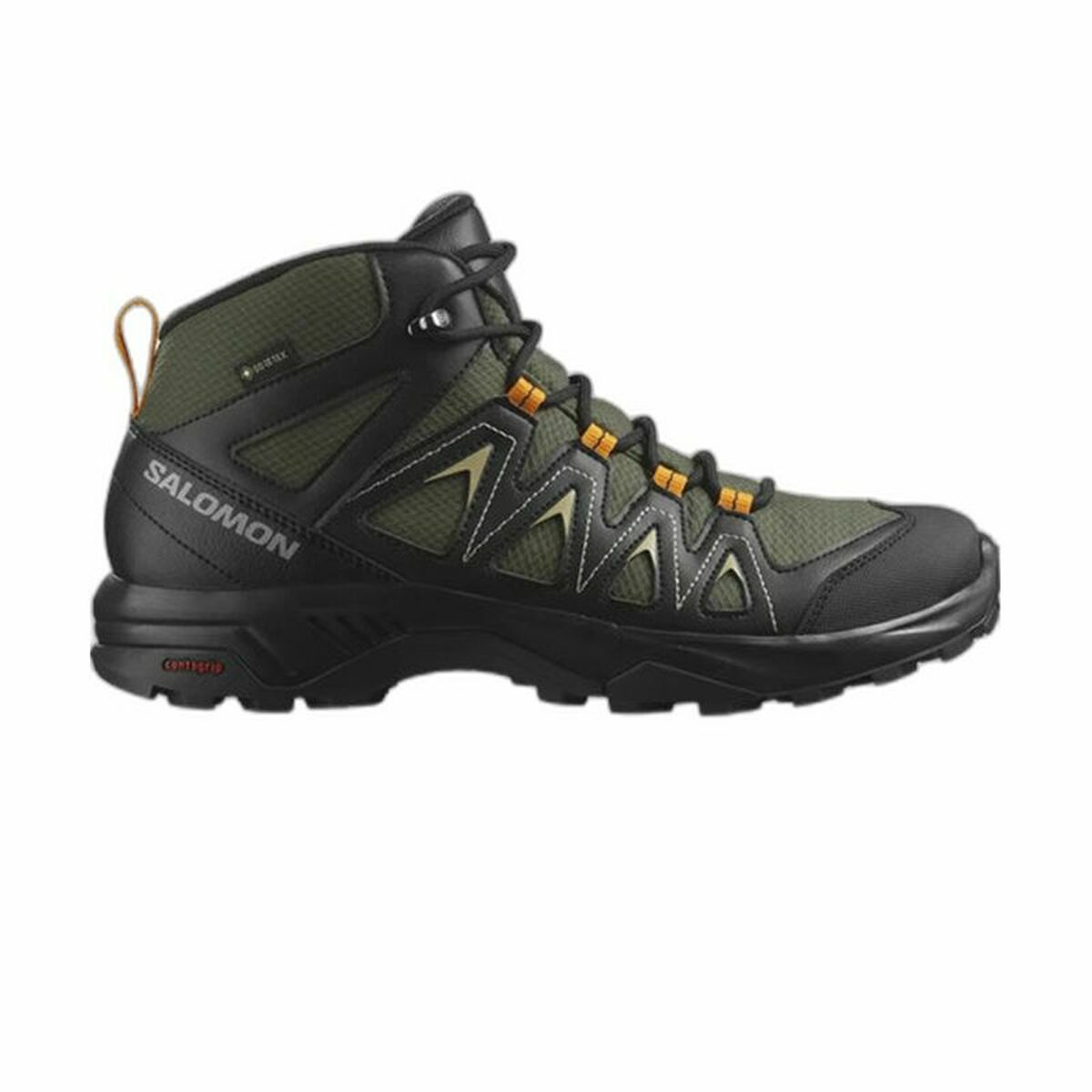 Hiking Boots Salomon X Braze Mid Gore-Tex for men in green, ideal for outdoor adventures and camping from revlando.com.