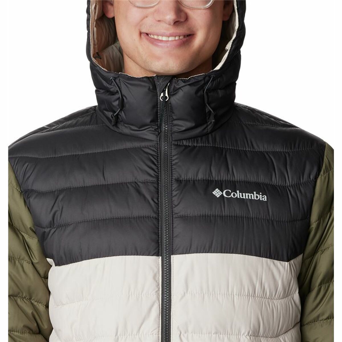 Men's Columbia Powder Lite™ Sports Jacket in beige, perfect for outdoor adventures and camping.