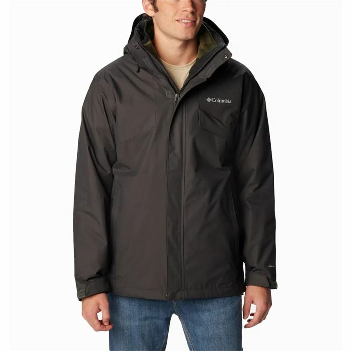 Men's Columbia Bugaboo II Sports Jacket in black, perfect for outdoor adventures and camping. Shop now at revlando.com.