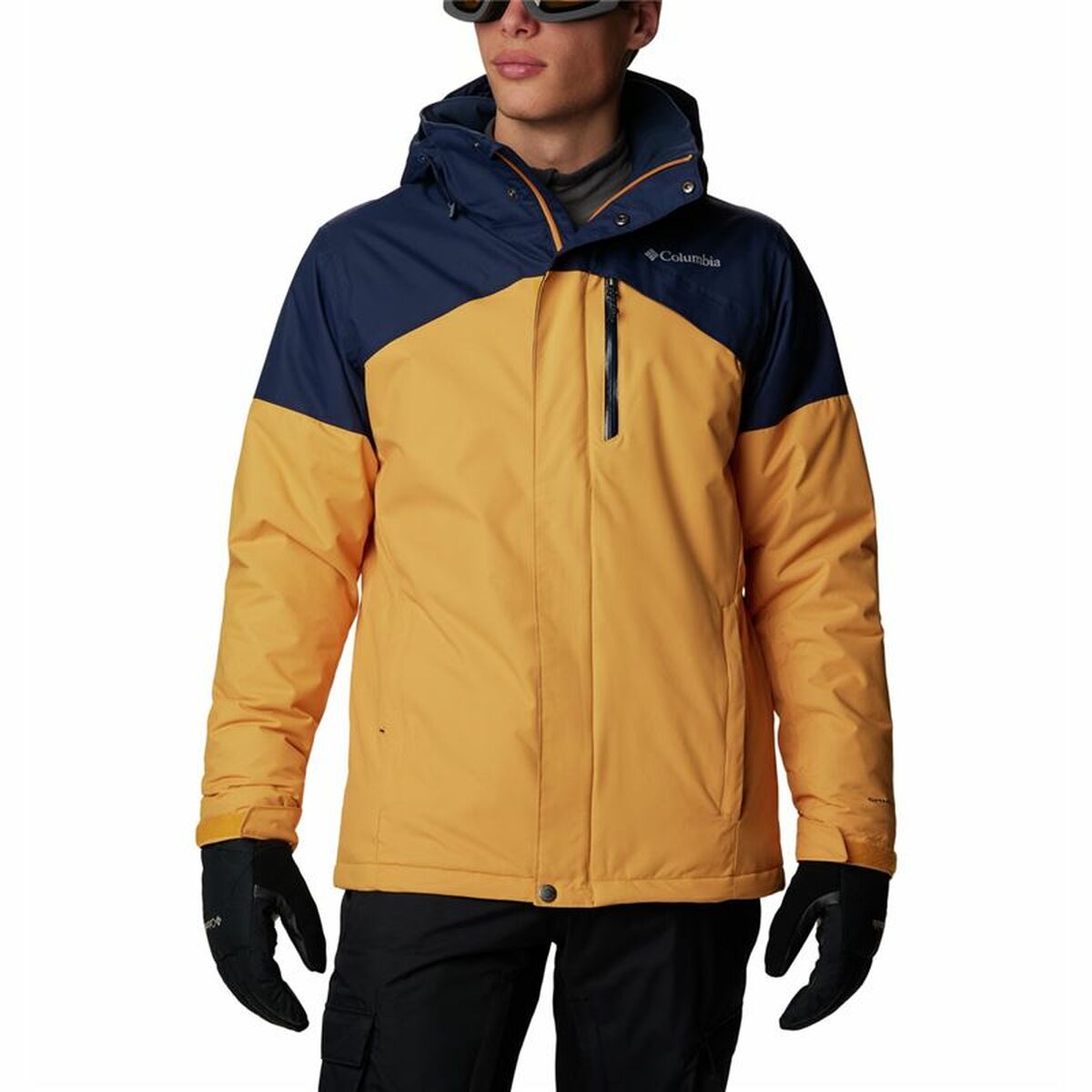 Men's Columbia Last Tracks™ Ski Jacket in orange and navy, perfect for outdoor adventures and winter sports.