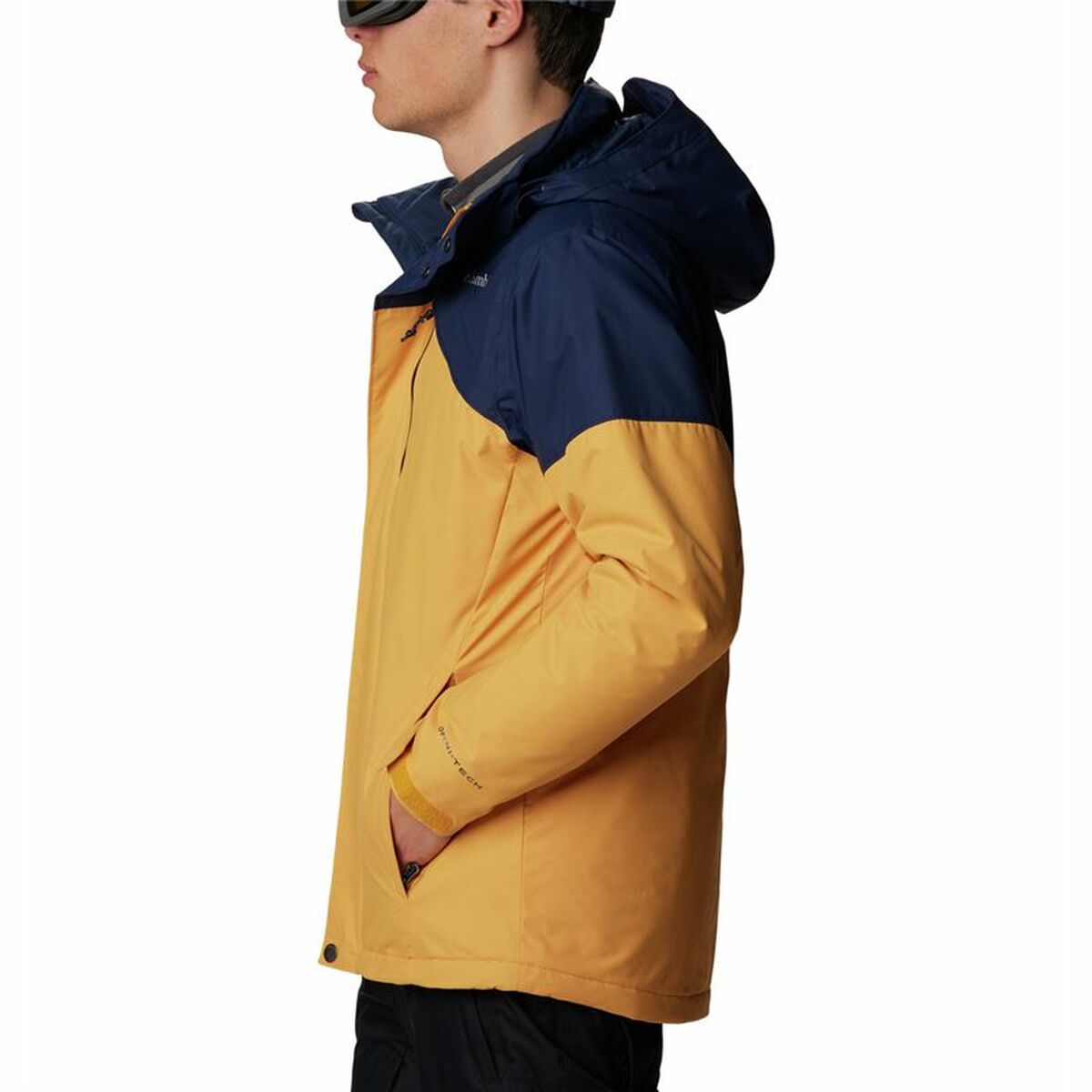 Men's Columbia Last Tracks™ Ski Jacket in orange and navy, perfect for outdoor adventures and winter sports.