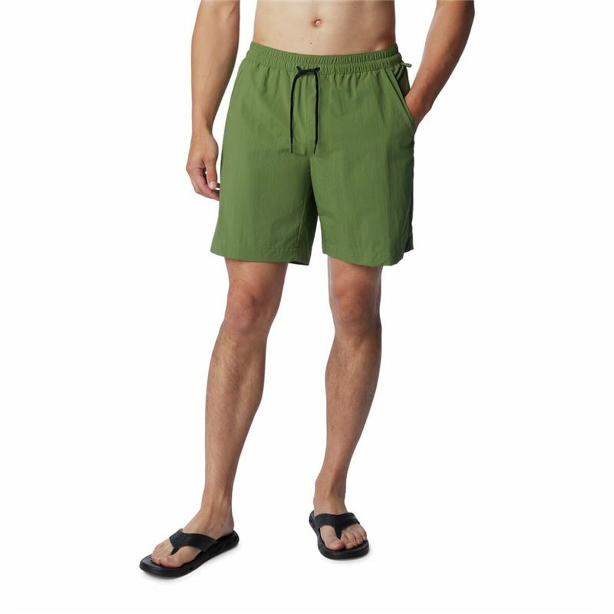 Men's Columbia Summerdry™ bathing costume in olive green, ideal for outdoor adventures and camping, available at revlando.com.