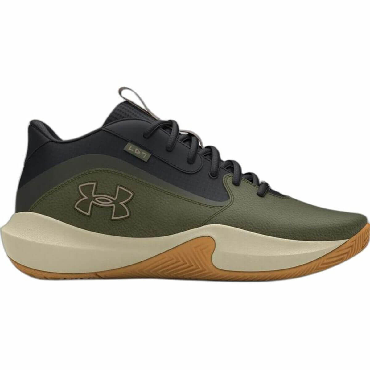 Basketball Shoes for Adults Under Armour Lockdown 7 Khaki Olive-0