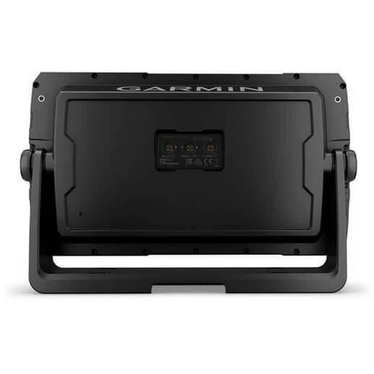 GARMIN STRIKER Vivid 9sv fish finder displaying underwater views with sonar reports, ideal for outdoor adventures and camping.