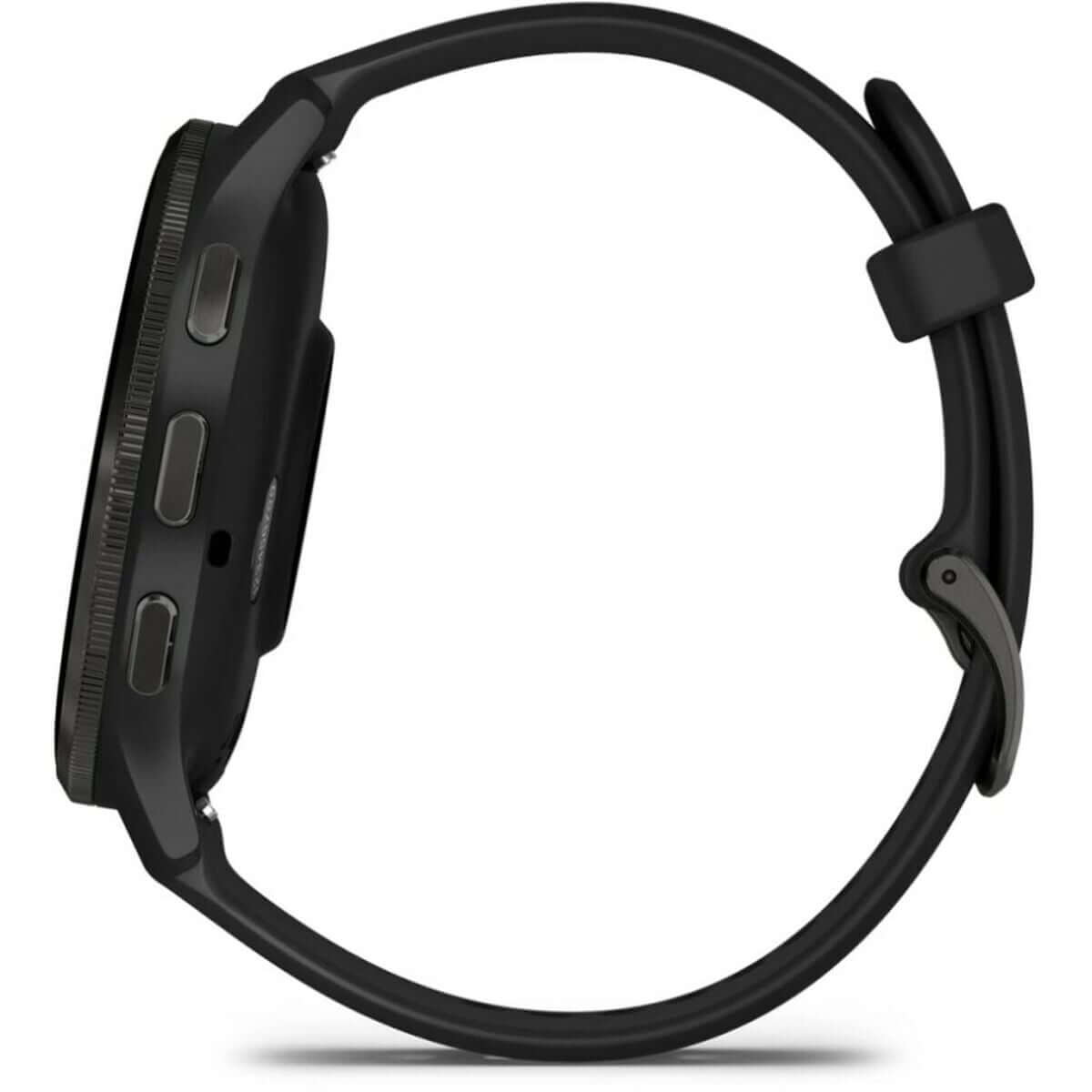 Smartwatch GARMIN Black with vibrant display, ideal for outdoor adventures and camping products, available at revlando.com.