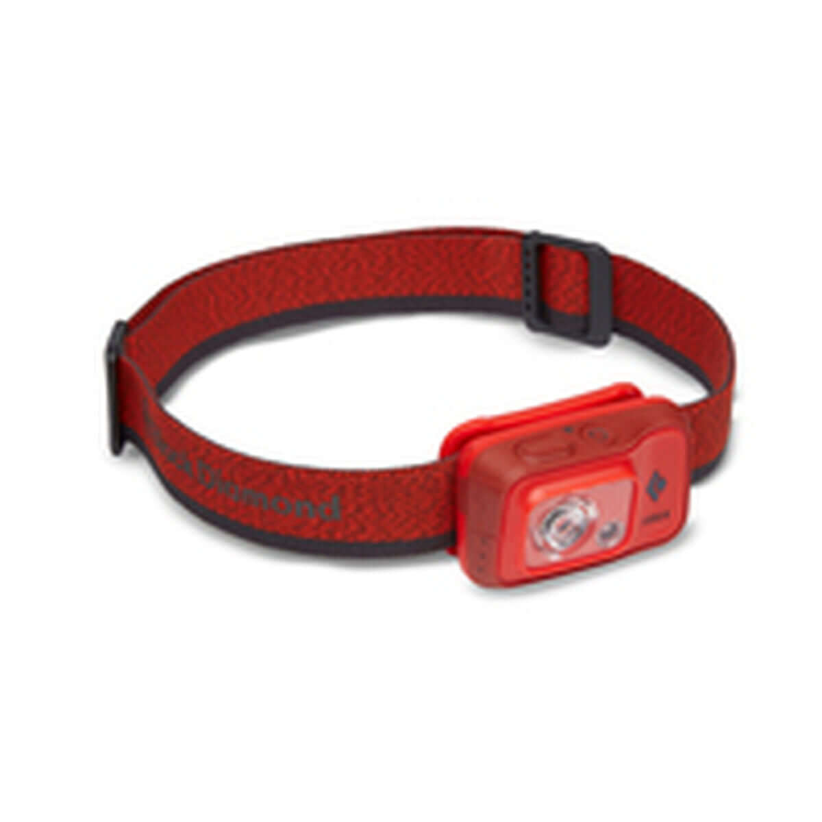 LED Head Torch Black Diamond BD620677 in red for outdoor adventures and camping, featuring a 350 lm output and water resistance.