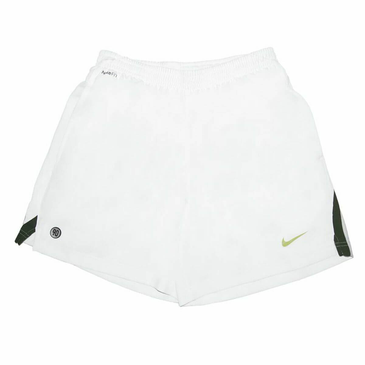 Kids Nike Total 90 lined football shorts in white, perfect for outdoor sports and adventures, available at revlando.com.