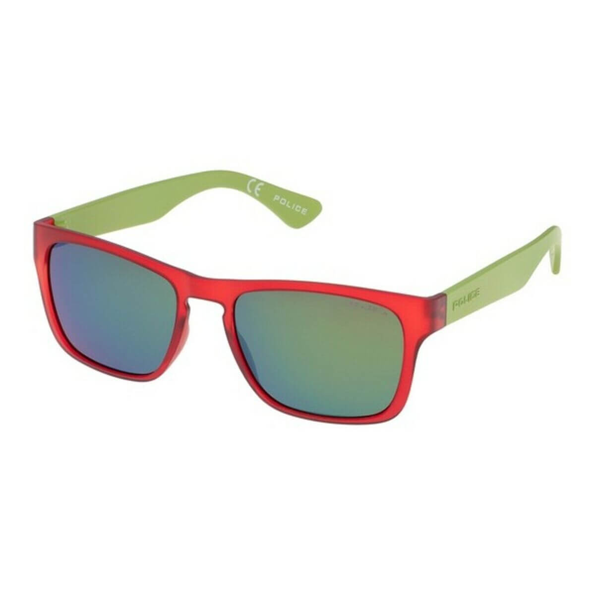 Unisex Police S198854Z75Y sunglasses in red and green, perfect for outdoor adventures and camping. Shop at revlando.com.