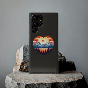 Funda para teléfono con diseño de amor en la montaña