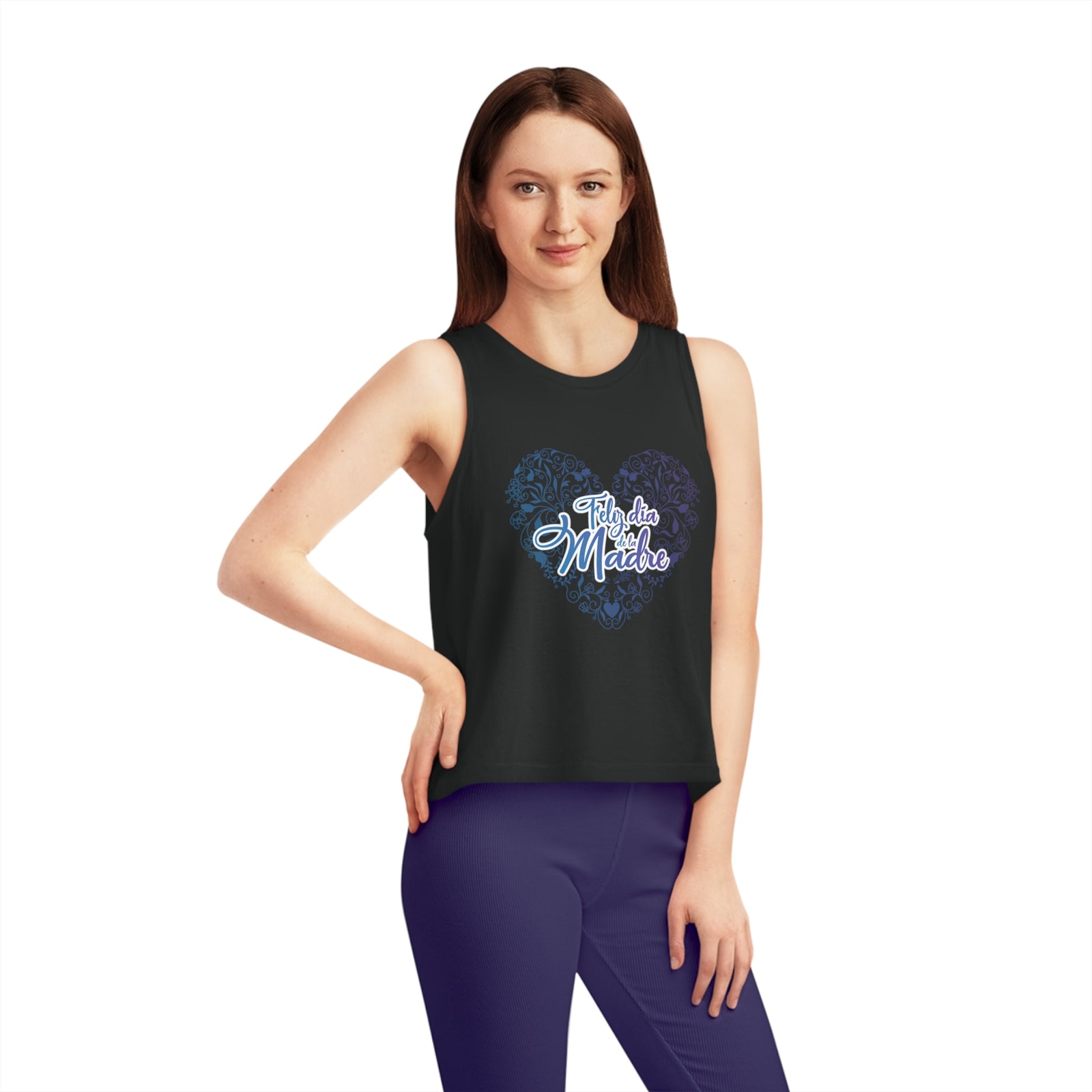 Women's cropped tank top featuring heart design, perfect for outdoor adventures or camping. Available at revlando.com.