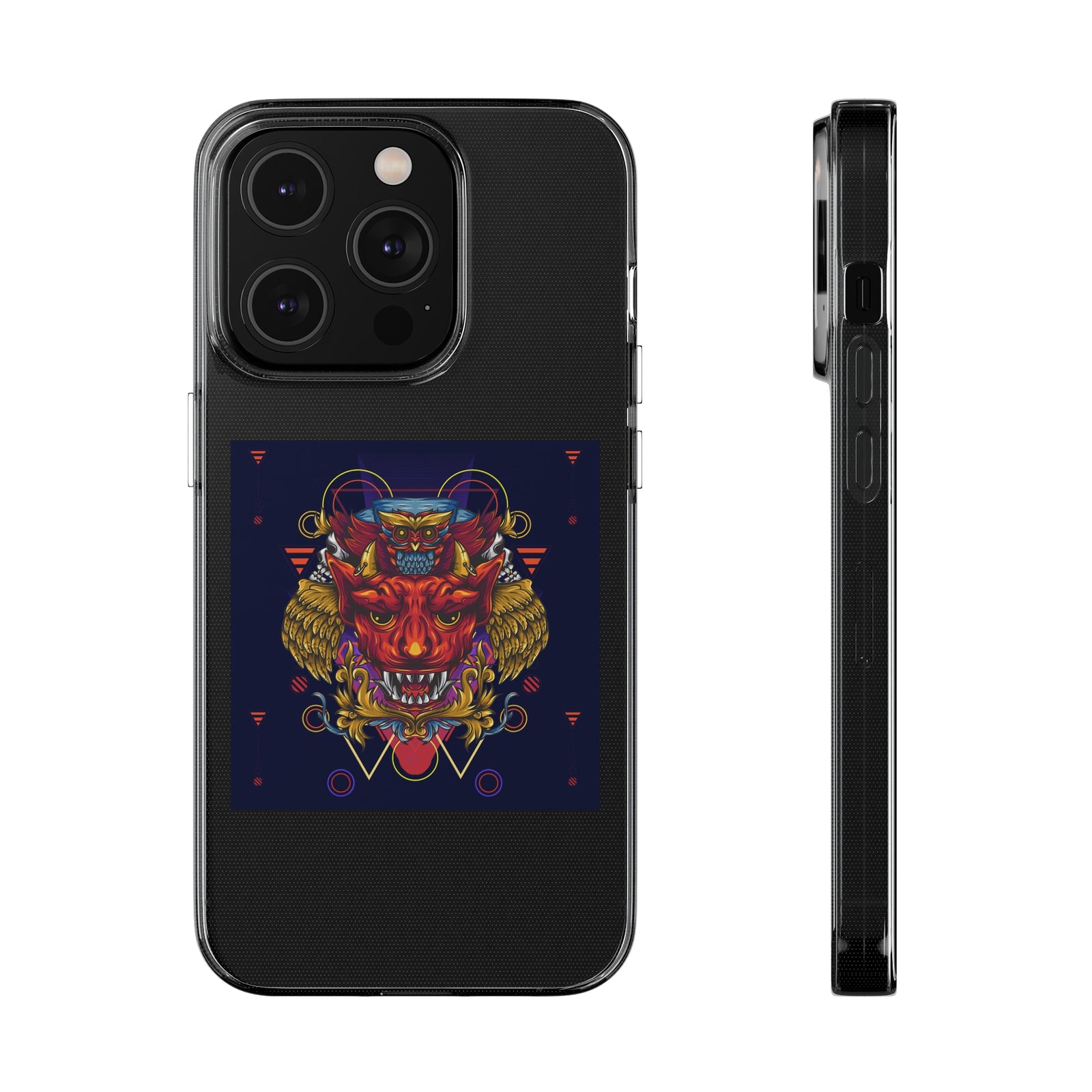 Custom TPU phone case featuring bold Diablo design, perfect for outdoor adventures. Ideal for Apple, Samsung, and Pixel users.