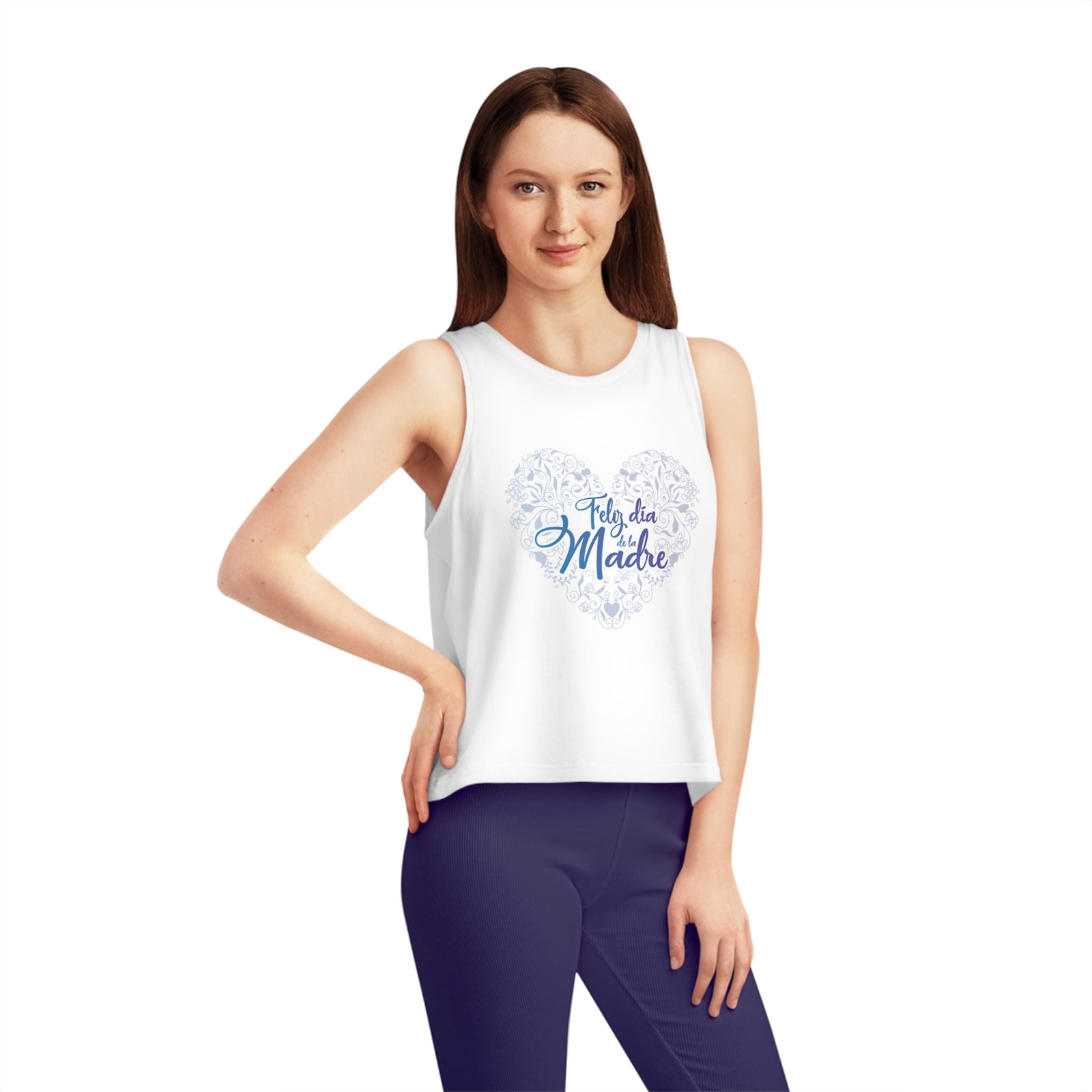 Women's cropped tank top featuring heart design, perfect for outdoor adventures or camping. Available at revlando.com.