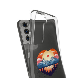 Funda para teléfono con diseño de amor en la montaña