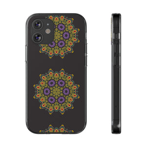 Funda para teléfono con diseño de mandala dorado