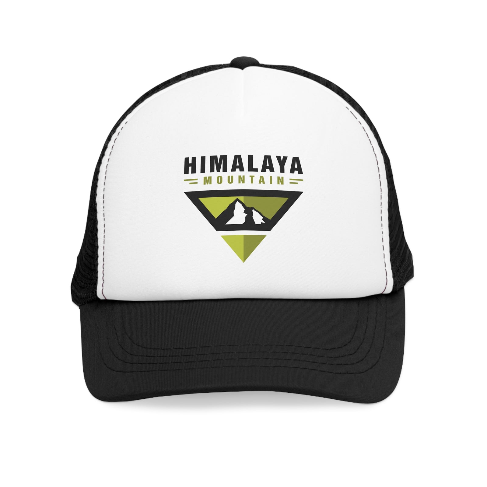 Himalaya Mountain mesh cap, perfect for outdoor adventures and camping, featuring a stylish logo in black and white.
