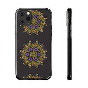 Funda para teléfono con diseño de mandala dorado