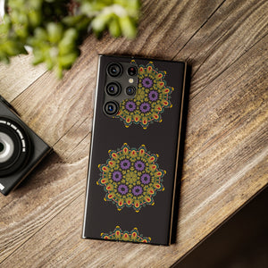 Funda para teléfono con diseño de mandala dorado