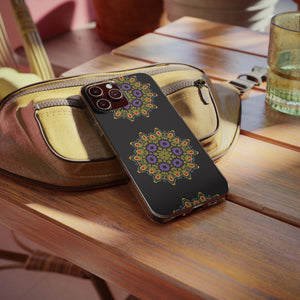 Funda para teléfono con diseño de mandala dorado