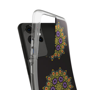 Funda para teléfono con diseño de mandala dorado