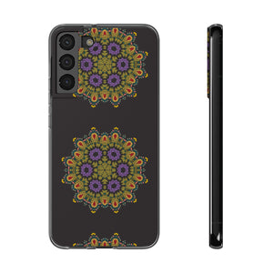 Funda para teléfono con diseño de mandala dorado