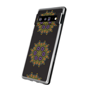 Funda para teléfono con diseño de mandala dorado