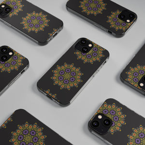 Funda para teléfono con diseño de mandala dorado