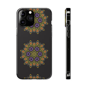 Funda para teléfono con diseño de mandala dorado