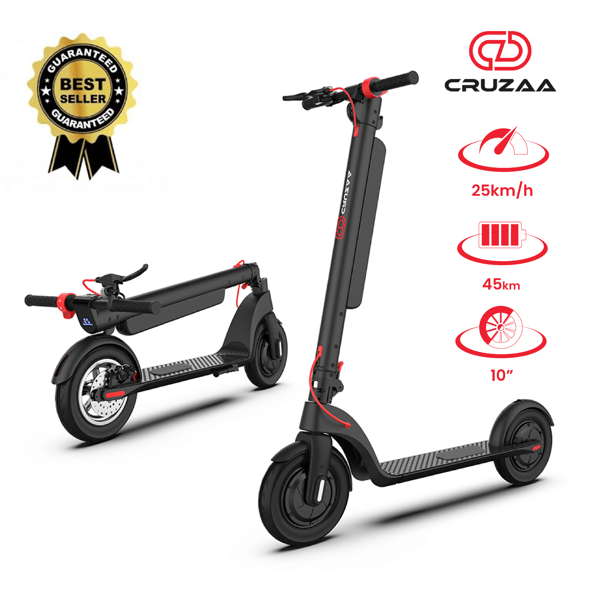 The Official Cruzaa Commuta E-Scooter - 45km Range, 25km/h Top Speed - Ships from Germany