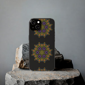 Funda para teléfono con diseño de mandala dorado