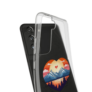 Funda para teléfono con diseño de amor en la montaña