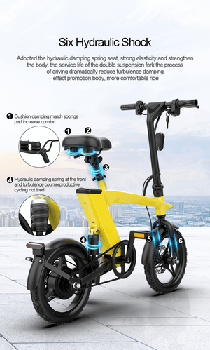 The Max Foldable E-Bike Carbon Black - Range 35km, Top Speed 25km/h