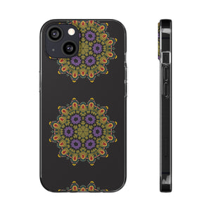 Funda para teléfono con diseño de mandala dorado