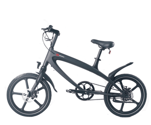 Official Carbon Black E-Bike featuring a sleek design, perfect for outdoor adventures and travel with Bluetooth speakers.