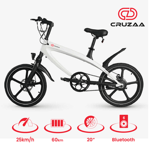 The Official Racing White E-Bike with Built-in Speakers & Bluetooth | Range up to 60km