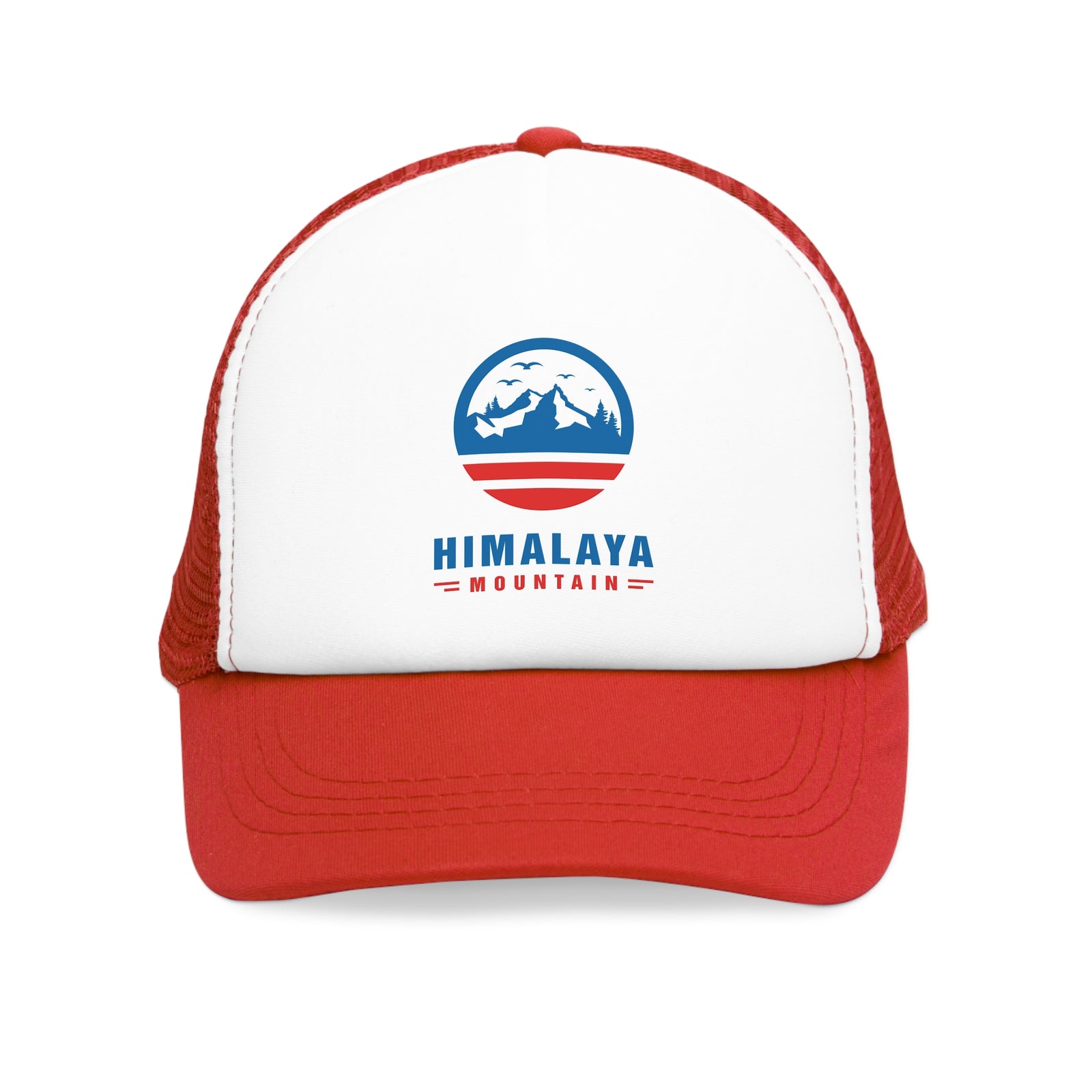 Himalaya Mountain mesh cap in red, perfect for outdoor adventures and camping gear.