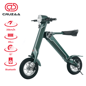 Limited Edition Cruzaa Electric Scooter in Magno Green, featuring 35km/h speed, 45km range, and compact design for outdoor adventures.