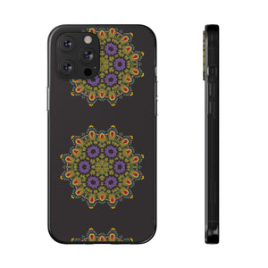 Funda para teléfono con diseño de mandala dorado